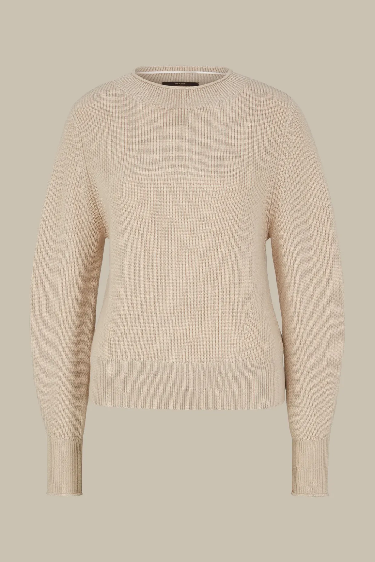 Merino-Strick-Pullover Mit Stehkragen In