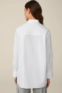 Popeline-Baumwoll-Hemdbluse In