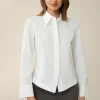Popeline-Baumwollstretch-Hemdbluse In