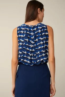 Print-Blusen-Top Mit Seide In