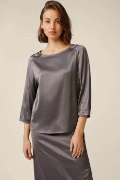 Satin-Bluse In