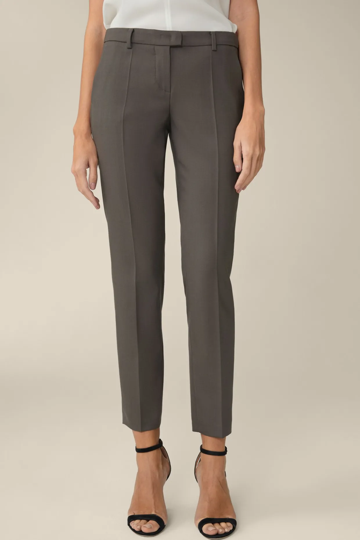 Schurwoll-Anzug-Hose In Taupe