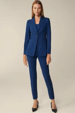 Schurwoll-Blazer Mit Pagodenschulter In