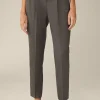 Schurwoll-Bundfalten-Hose In Taupe
