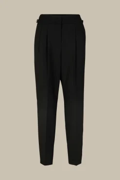 Schurwoll-Bundfalten-Hose In