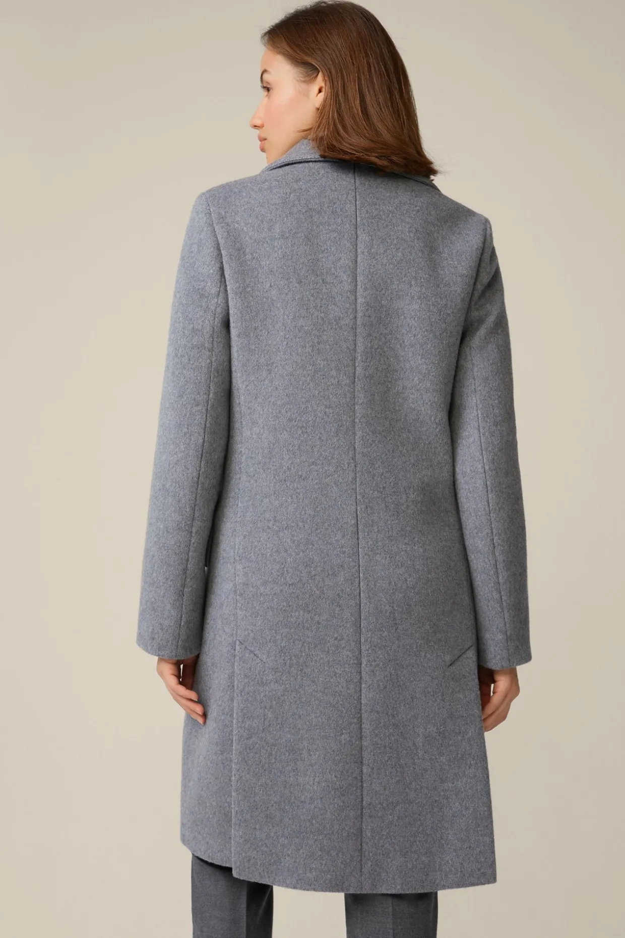 Schurwoll-Caban-Mantel Mit Cashmere In