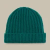Schurwoll-Cashmere Mutze In Smaragd