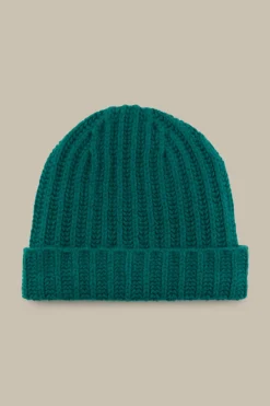 Schurwoll-Cashmere Mutze In Smaragd