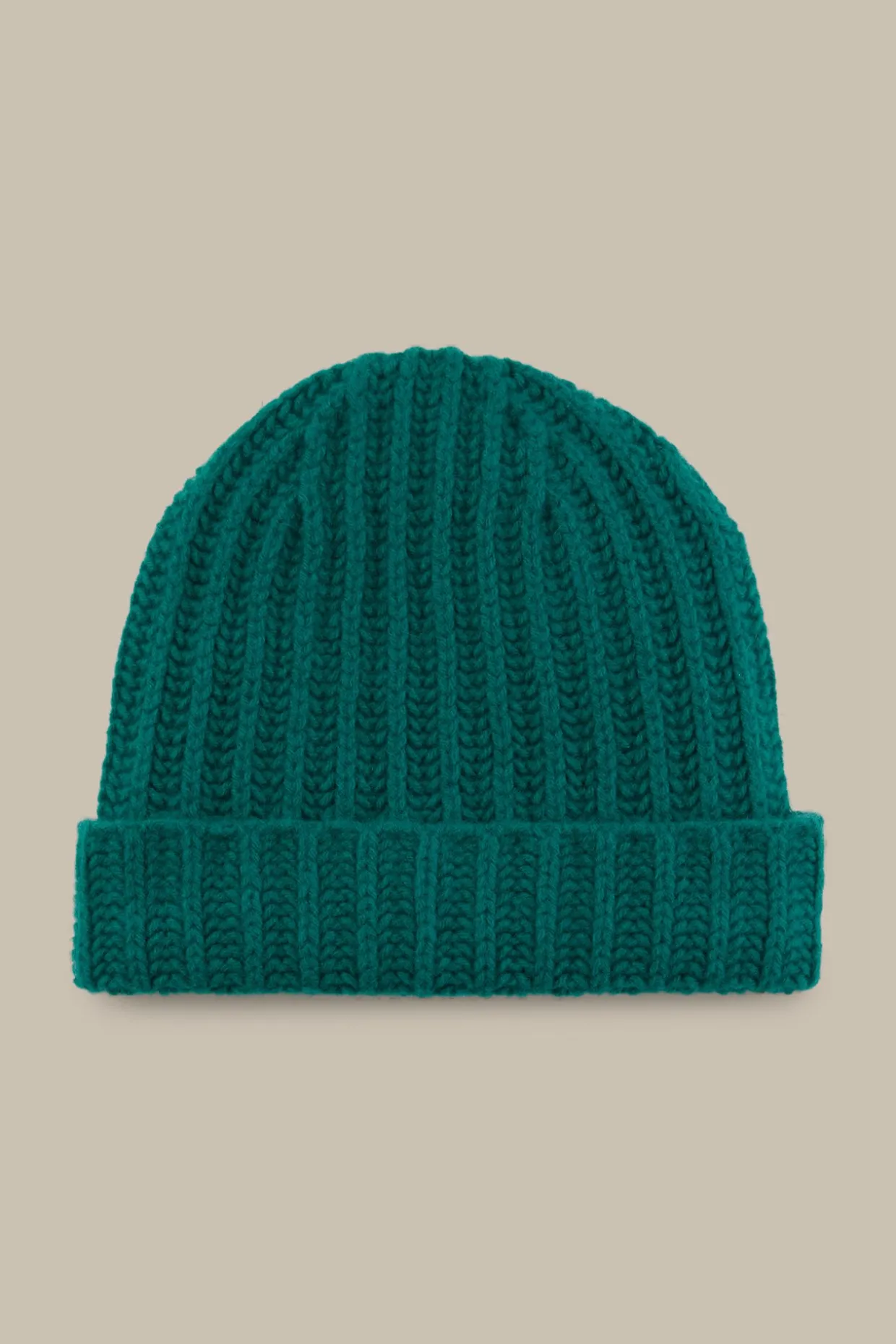 Schurwoll-Cashmere Mutze In Smaragd