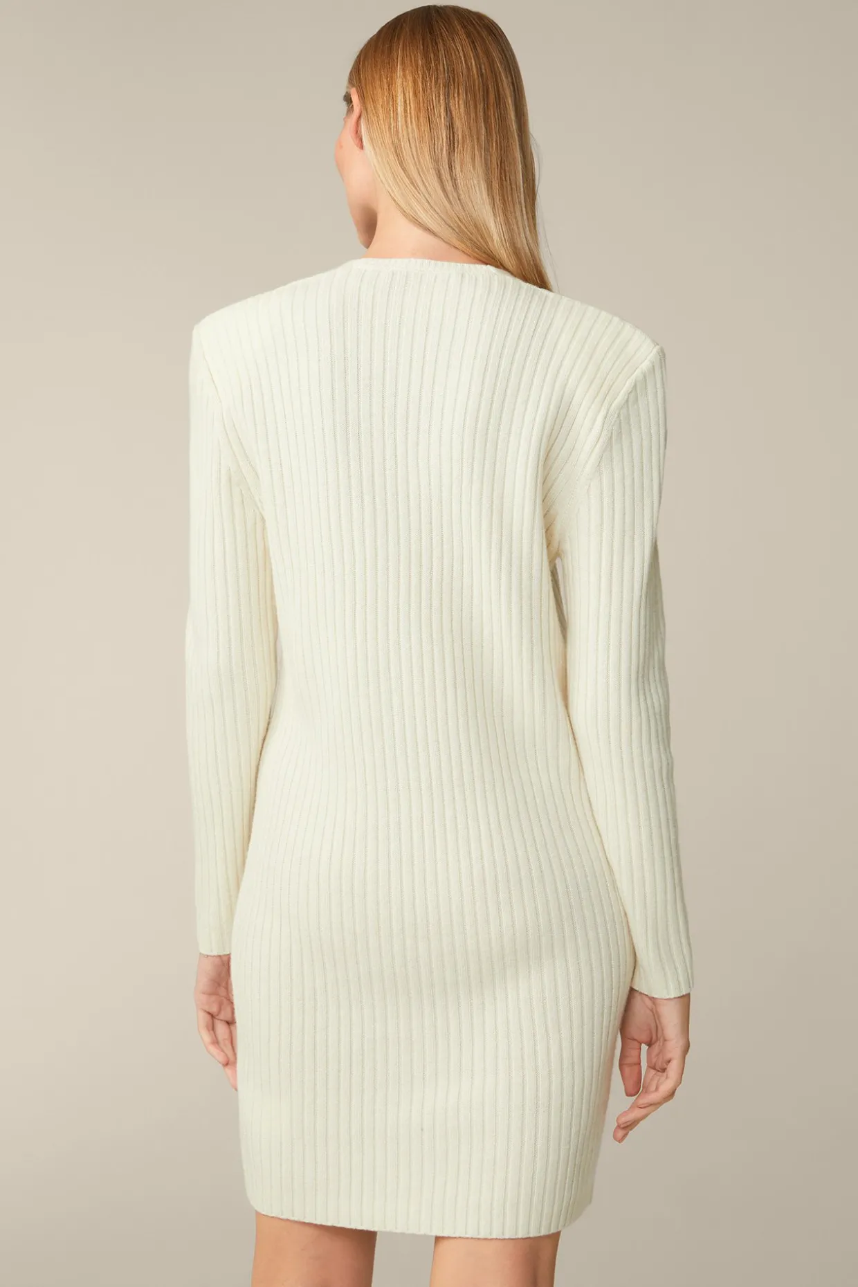 Schurwoll-Cashmeremix-Ripp-Strick-Kleid In