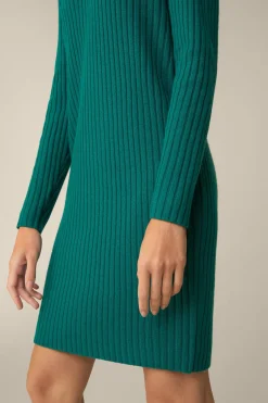 Schurwoll-Cashmeremix-Ripp-Strick-Kleid In