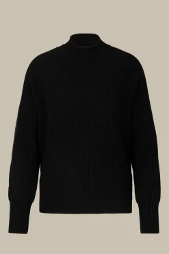 Schurwoll-Cashmeremix-Ripp-Strick-Pullover In