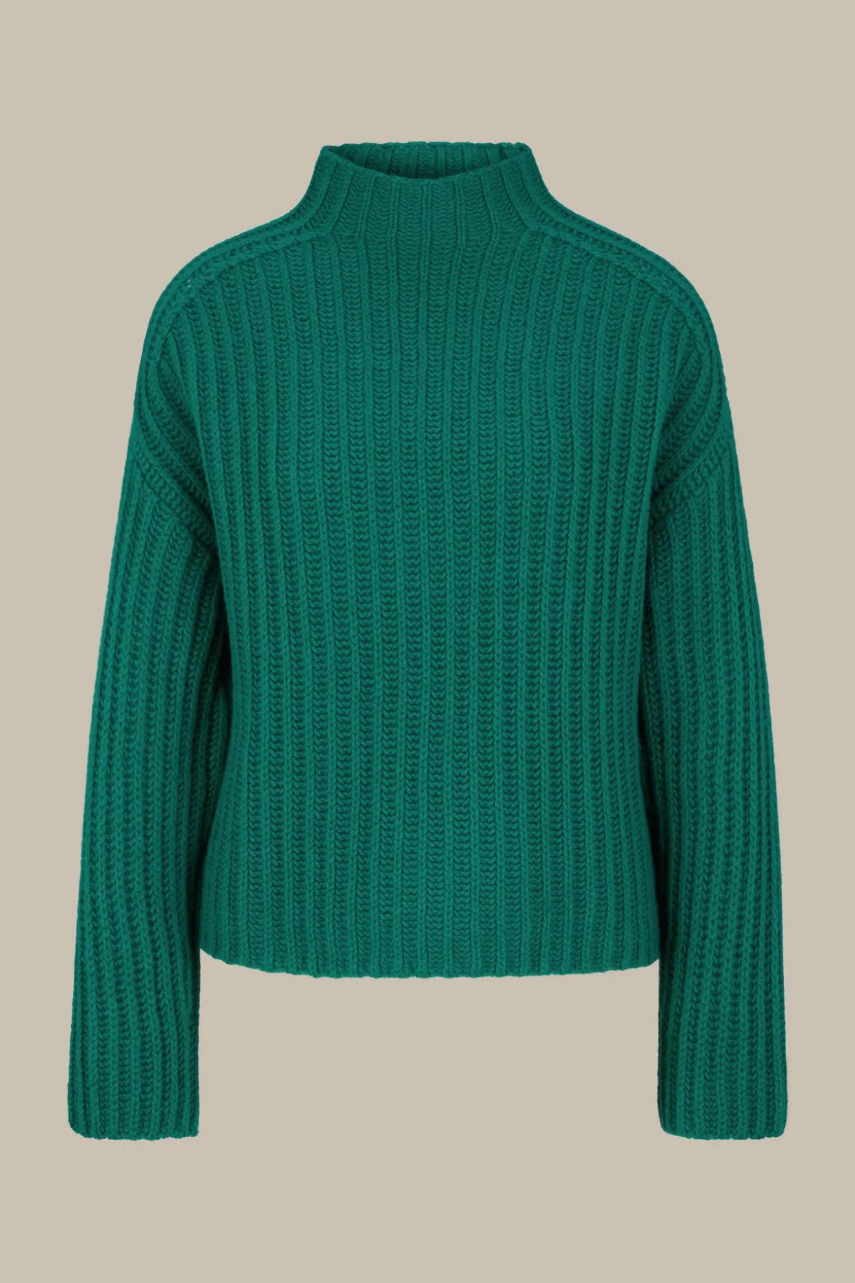 Schurwoll-Cashmeremix-Stehkragen-Pullover In