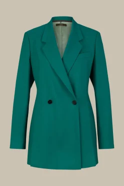 Schurwoll-Doppelreiher-Blazer In