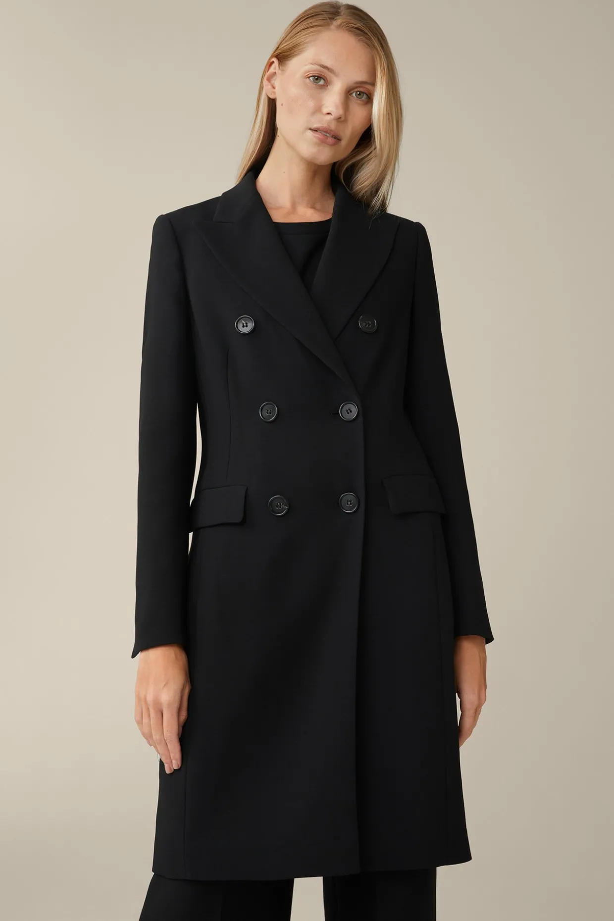 Schurwoll-Doppelreiher-Gehrock In