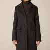 Schurwoll-Eggshape-Mantel Mit Cashmere In Anthrazit Meliert