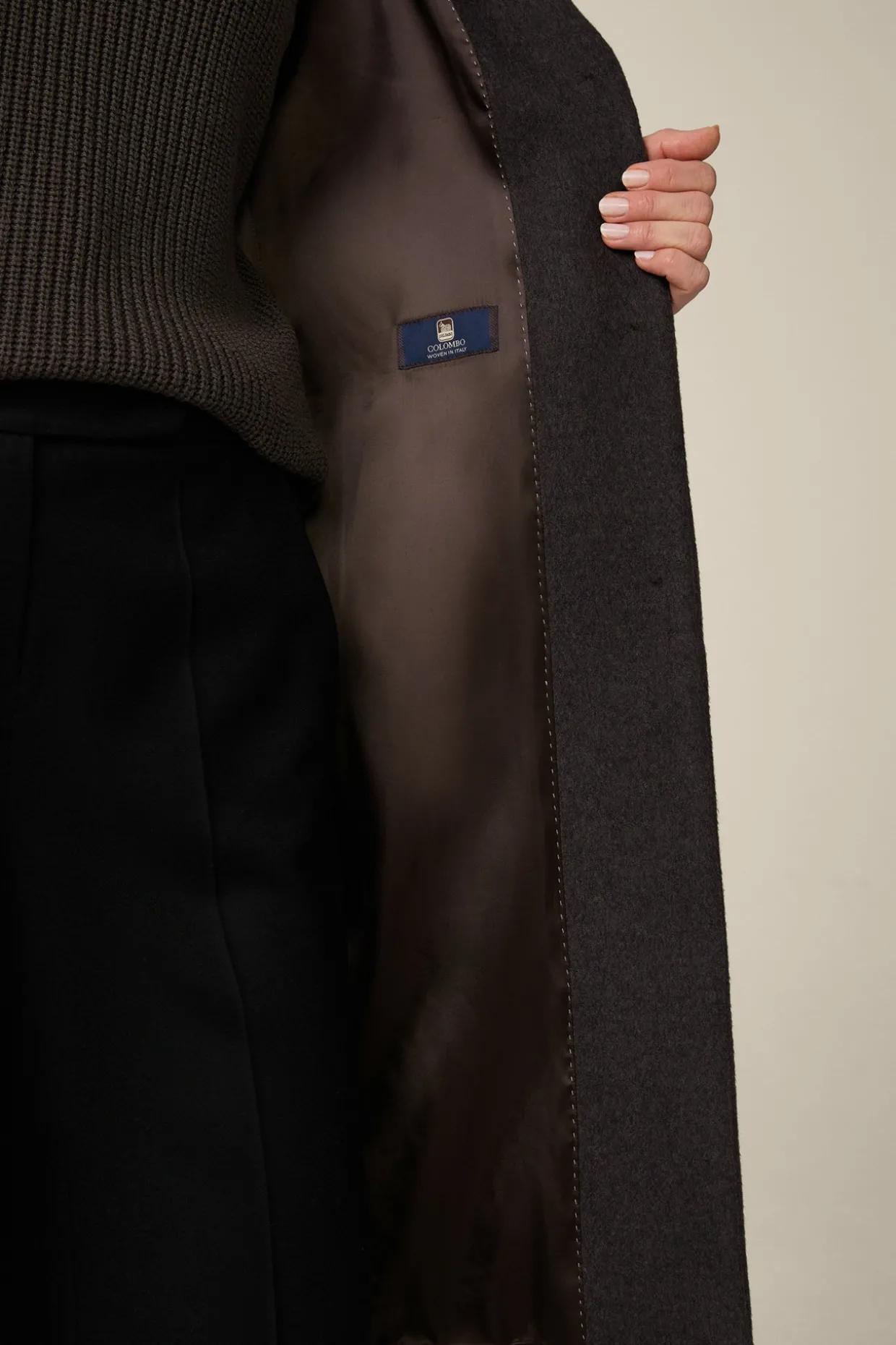 Schurwoll-Eggshape-Mantel Mit Cashmere In Anthrazit Meliert