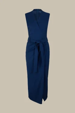 Schurwoll-Etui-Kleid In Midi-Lange In