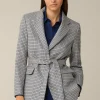 Schurwoll-Long-Blazer Mit Gürtel In
