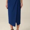 Schurwoll-Midirock Mit Wickeldetail In