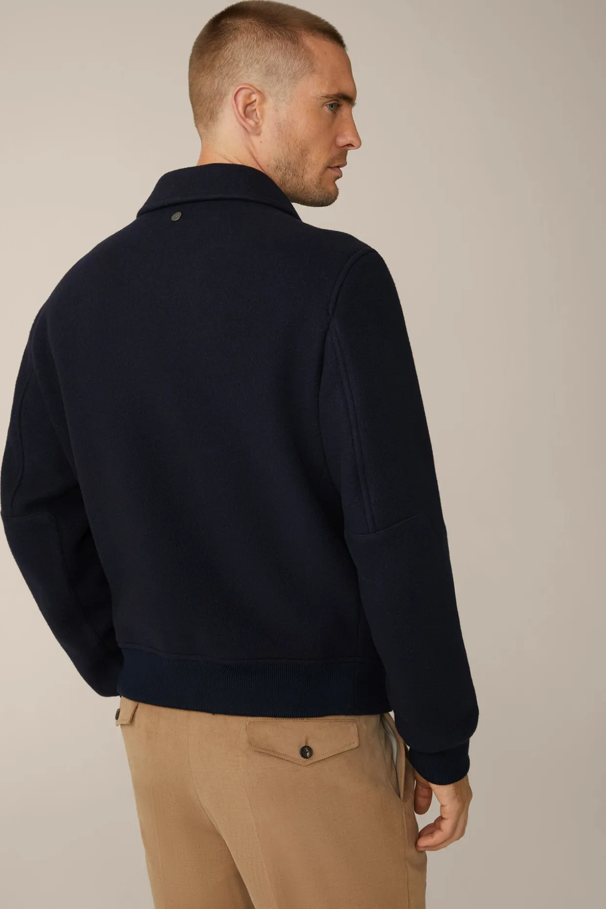 Schurwollmix-Blouson Stilo Mit Hemdkragen In