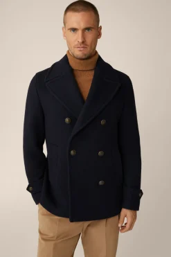 Schurwollmix-Caban-Jacke Cabon Mit Reverskragen In
