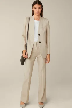 Schurwollmix-Twill-Long-Blazer In