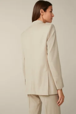 Schurwollmix-Twill-Long-Blazer In