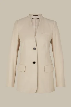 Schurwollmix-Twill-Long-Blazer In