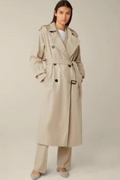 Schurwollmix-Twill-Trenchcoat In