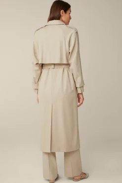 Schurwollmix-Twill-Trenchcoat In
