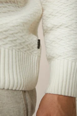 Schurwoll-Rollkragen-Pullover Amilo Mit Cashmere In Strukturiert