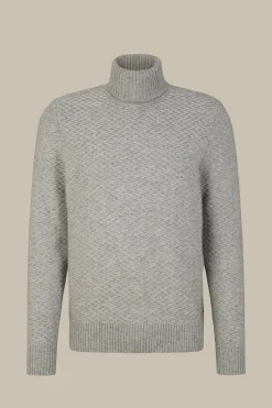 Schurwoll-Rollkragen-Pullover Amilo Mit Cashmere In Strukturiert