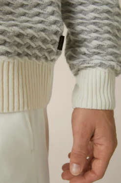 Schurwoll-Rundhals-Pullover Amilo Mit Cashmere In Strukturiert
