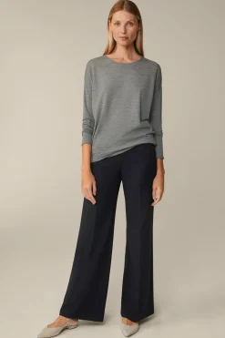 Schurwoll-Seidenmix-Pullover In