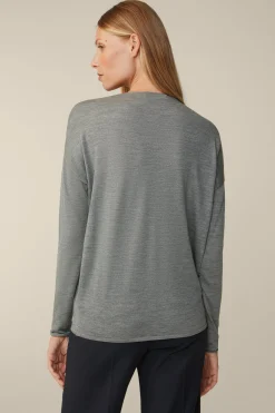 Schurwoll-Seidenmix-Pullover In