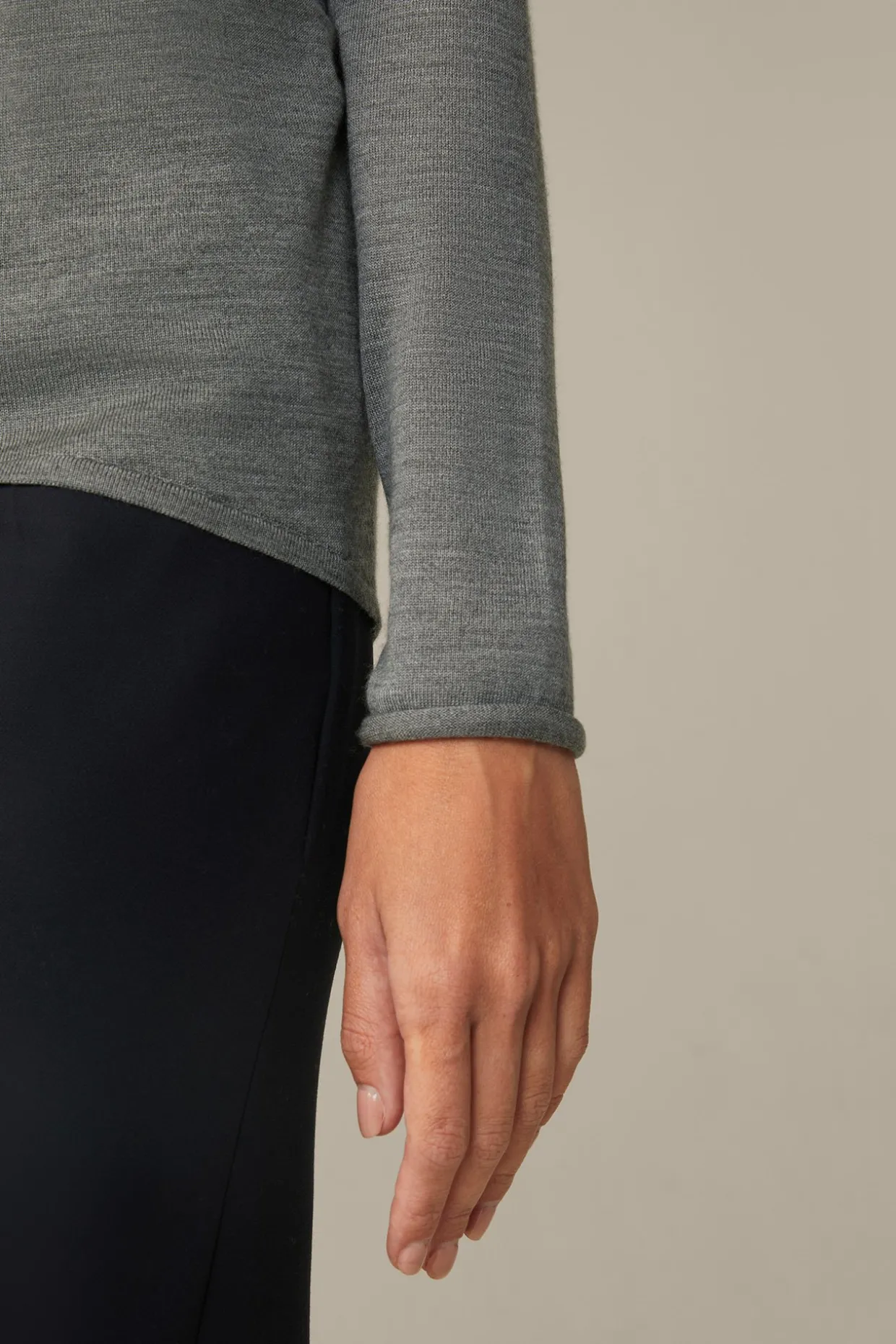 Schurwoll-Seidenmix-Pullover In