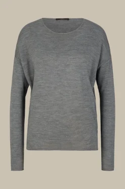 Schurwoll-Seidenmix-Pullover In