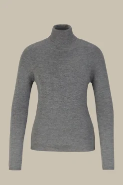 Schurwoll-Seidenmix-Rollkragen-Pullover In