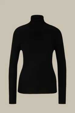 Schurwoll-Seidenmix-Rollkragen-Pullover In