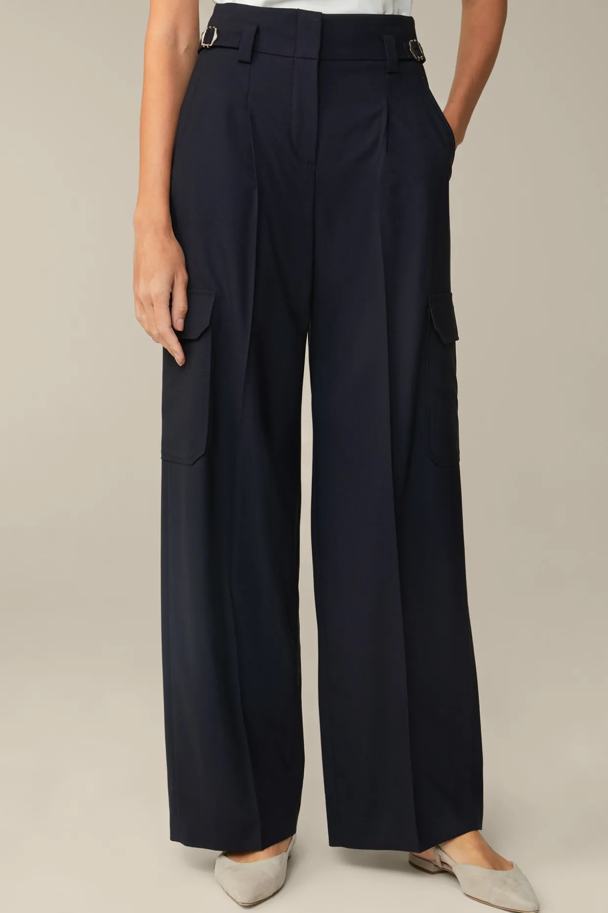 Schurwollstretch-Cargo-Marlene-Hose In