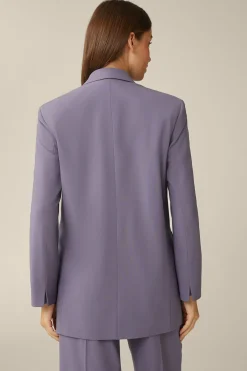 Schurwollstretch-Doppelreiher-Blazer In