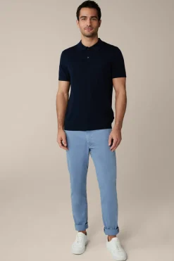 Schurwoll-Strick-Polo-Shirt Mit Seide Und Cashmere In
