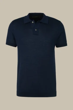 Schurwoll-Strick-Polo-Shirt Mit Seide Und Cashmere In