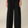 Schurwoll-Twill-Palazzo-Hose Mit Nadelstreifen In