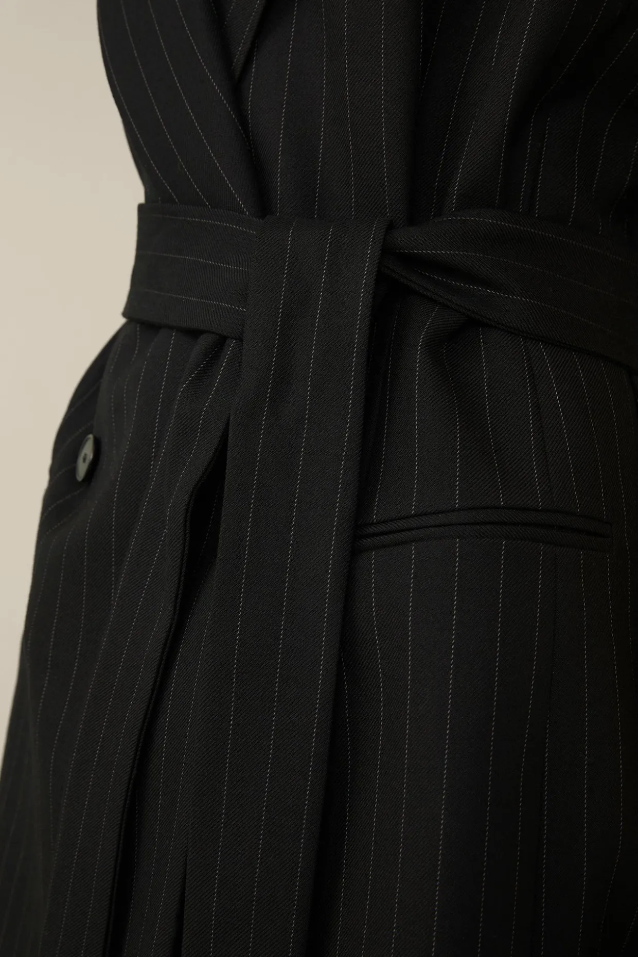 Schurwoll-Twill-Weste Mit Nadelstreifen In