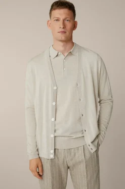 Strick-Cardigan Nando Mit Seide Und Cashmere In Beige