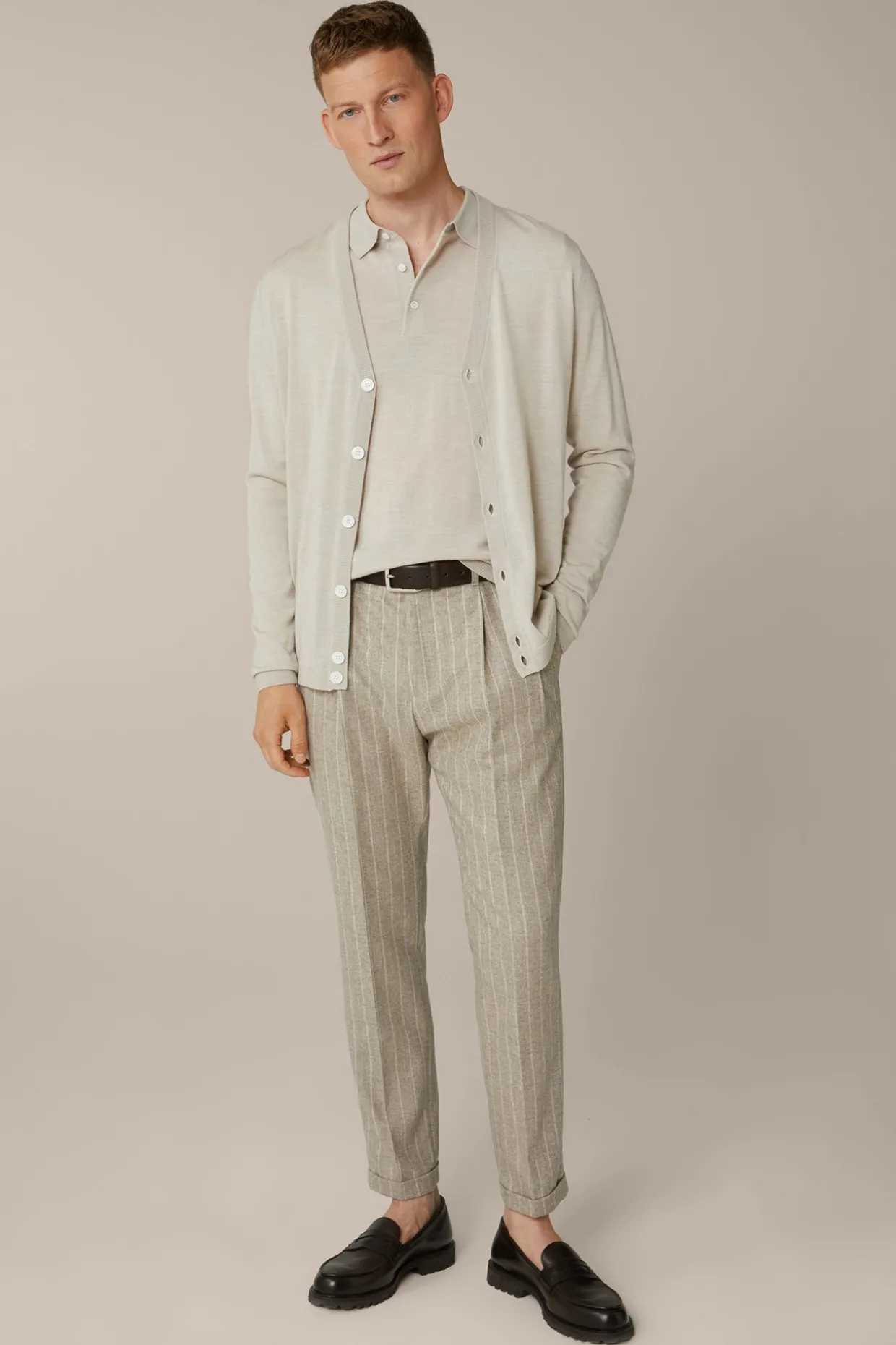 Strick-Cardigan Nando Mit Seide Und Cashmere In Beige