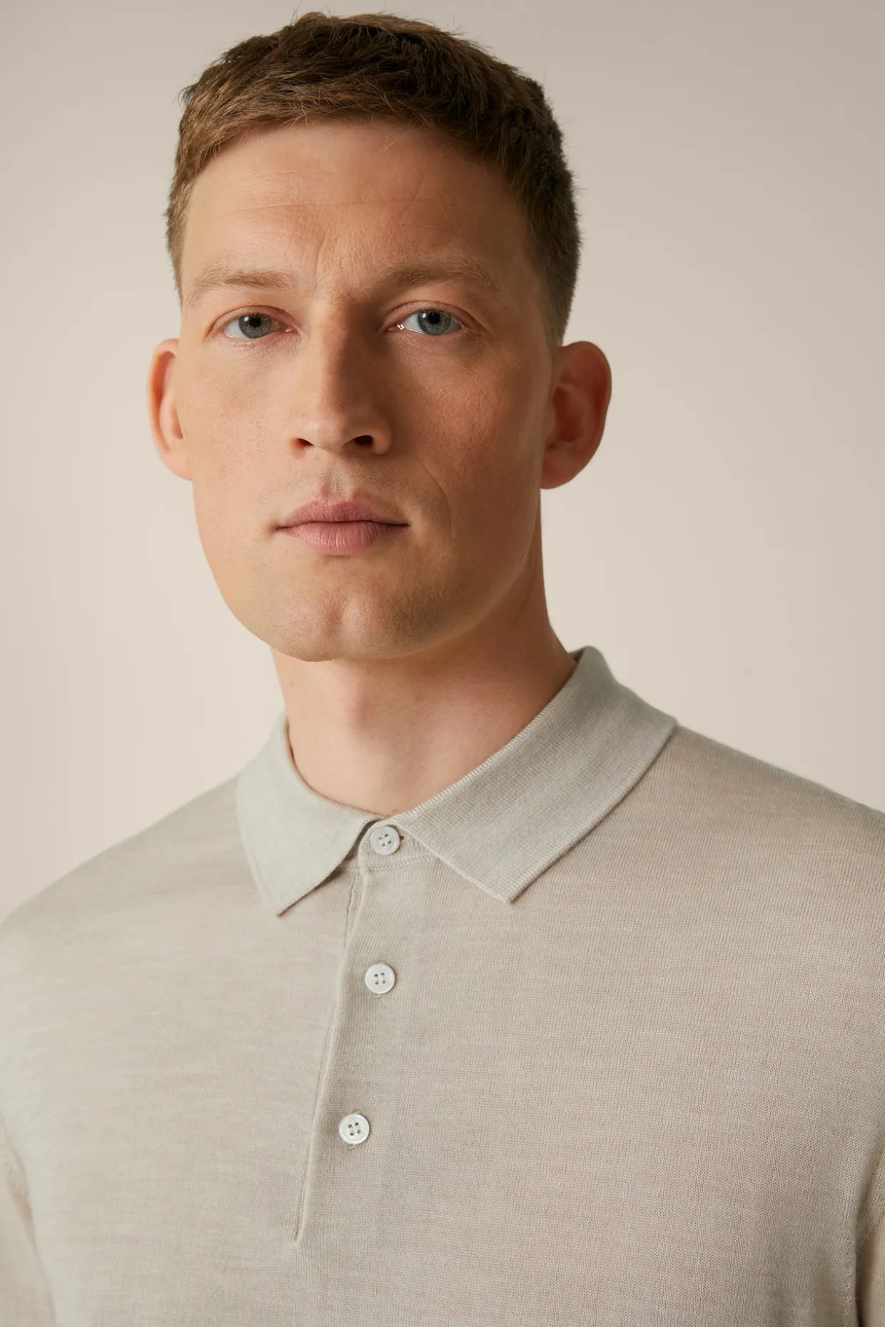 Strick-Poloshirt Nando Mit Seide Und Cashmere In Beige