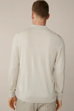 Strick-Poloshirt Nando Mit Seide Und Cashmere In Beige